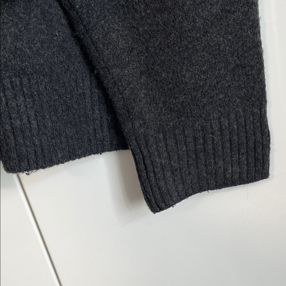 Mango Charcoal Grey Oversized Crewneck Wool Blend Sweater, Size M - Picture 3 of 11